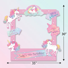 Enchanted Unicorn Birthday Photo Frame Kit, 35-Inch