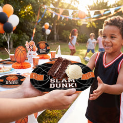 Slam Dunk Basketball 7" Round Paper Plates