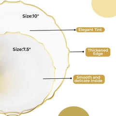 Clear/Gold Petal Plates - Combo Pack 40/40