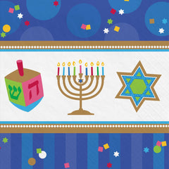 Hanukkah Celebration Luncheon Napkins - 6.5 In. x 6.5 In.