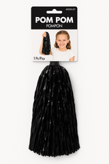 Black Pom-Pom Cheer Accessory - 15" Handheld