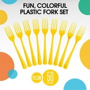 PMA - Heavy Duty Yellow Plastic Forks - 50 Ct.
