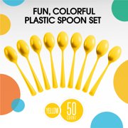 PMA - Heavy Duty Yellow Plastic Spoons - 50 Ct.