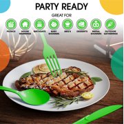 PMA - Heavy Duty Lime Green Plastic Spoons - 50 Ct.