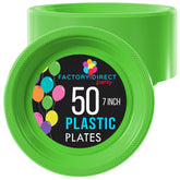PMA - 7 In. Lime Green Plastic Plates - 50 Ct.