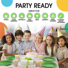 PMA - 7 In. Lime Green Plastic Plates - 50 Ct.