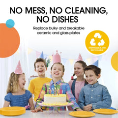 PMA - 9 In. Yellow Plastic Plates - 50 Ct.