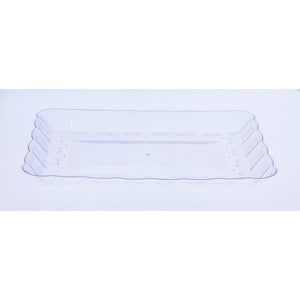 12 In. x 18 In. | Clear Plastic Rectangle Tray | 24 Count