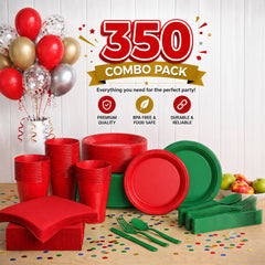 350 Pcs Holiday Disposable Tableware Set