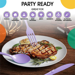 350 Pcs Pastel Disposable Tableware Set
