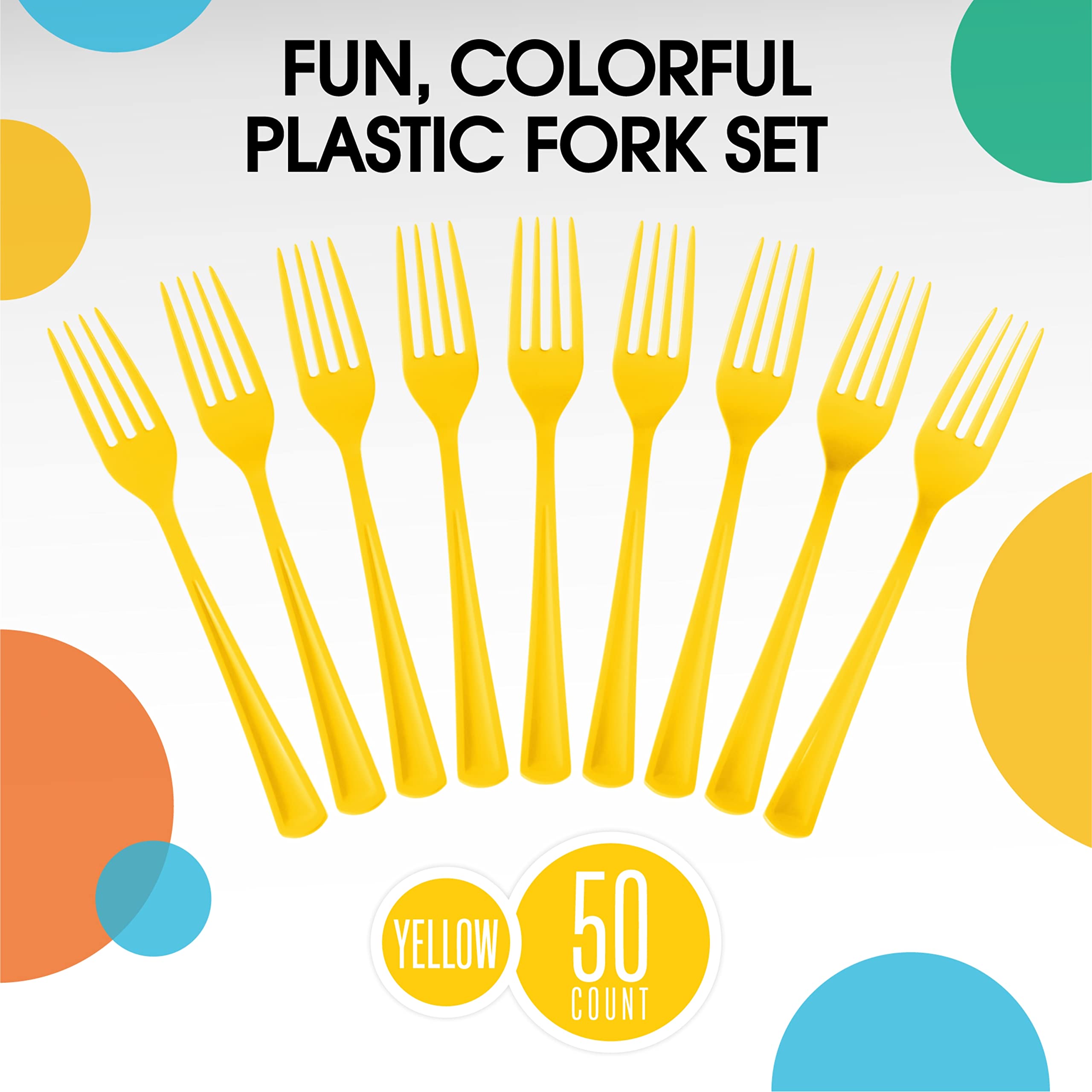 350 Pcs White/Yellow Disposable Tableware Set
