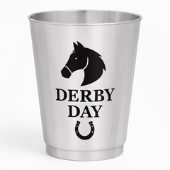 10 oz. Silver Electroplated Plastic Tumbler for Derby Day