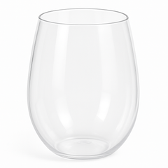 Premium Stemless Clear Wine Glasses - Durable Plastic, 12 oz, Pack of 20