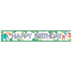 Jungle Theme Happy Birthday Banner