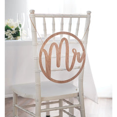 "Mr." Chair Sign with Ribbon - Elegant Wedding Decoration