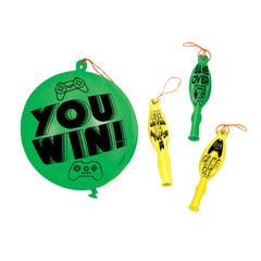 Level Up Punch Balloons - 16" Green & Yellow, 4-Pack