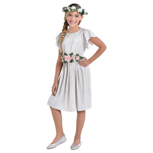 Greenery Flower Girl Set with Floral Crown & Sash - One Size