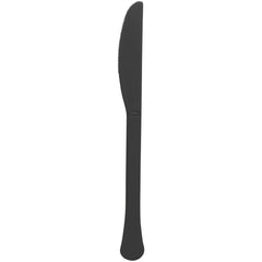 Jet Black Plastic Knives - Solid Color Cutlery - 7.5 in.