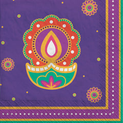 Diwali Rangoli Dream Beverage Napkins - 16 Pack - 5 In. X 5 In.