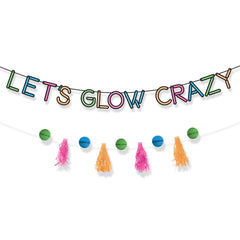 "Let's Glow Crazy" Birthday Banner Set