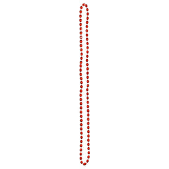 Red Metallic Bead Necklace - 30 In.