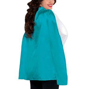 Turquoise Superhero Cape Costume Accessory for Kids and Adults - One Size