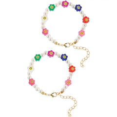 Smiley Face Flower Bead Bracelets