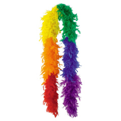 Vibrant Rainbow Feather Boa - 72" Costume Accessory