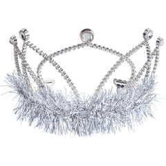Silver Tinsel Trim Tiara