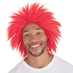 Red Crazy Team Spirit Wig - One Size