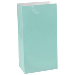 Robin's Egg Blue Paper Treat Bags - 12 Pack