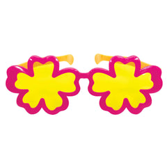 Giant Hibiscus Flower Sunglasses - Pink & Yellow Luau Accessories