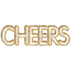 "Cheers" Mirror Standing MDF Sign - New Year's Eve Tabletop Decoration