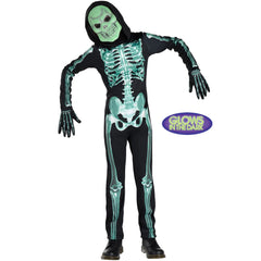 Glow-in-the-Dark Skeleton Costume for Boys - Child S (4-6)
