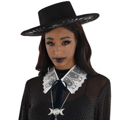 Witch-Inspired Lace Tie-On Collar for Halloween Costumes