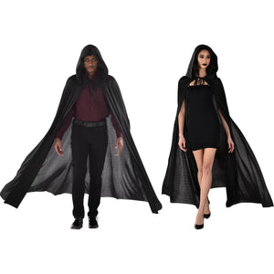 Adult Black Hooded Cape Costume Accessory - One Size