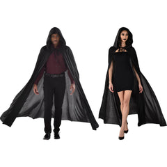 Adult Black Hooded Cape Costume Accessory - One Size