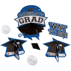 Royal Blue Graduation Table Decorating Kit - 7-Piece Set