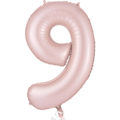 Blush Pink Foil Number 9 Balloon