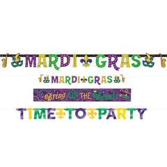 Colorful Mardi Gras Letter Banner Set