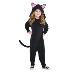 Black Cat Zipster Costume for Girls - Child S (4-6)