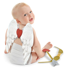Baby Cupid Costume Kit with Wings, Bow & Arrow - Valentine's Day Accessory Set - Infant (0-6 Months)