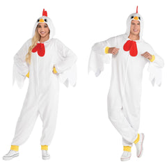 L/XL Chicken Zipster Fleece Jumpsuit Halloween Costume - Adult L/XL
