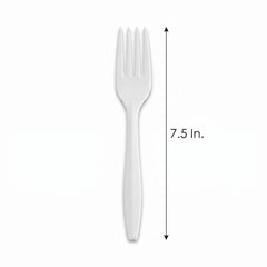 Frosty White Economy Plastic Forks - Pack of 20 - 7.5 in.