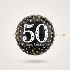 Sparkling 50th Birthday Foil Balloon - 18 Inch