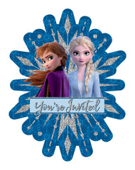 Disney Frozen 2 Anna & Elsa Snowflake Invitations with Envelopes, 8-Pack