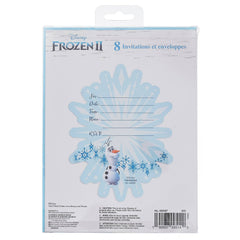 Disney Frozen 2 Anna & Elsa Snowflake Invitations with Envelopes, 8-Pack