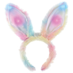Light-Up Rainbow Bunny Ears Headband - Easter Accessory