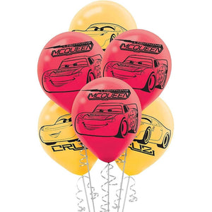 Disney Cars 3 Latex Balloons - 12" Party Set (6 Pack)