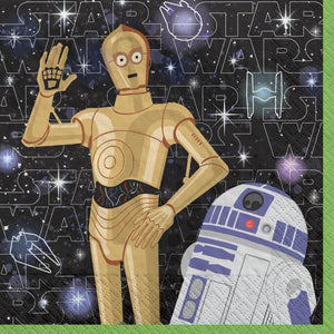 Star Wars Galaxy C-3PO & R2-D2 Beverage Napkins, 16-Pack - 5 In. X 5 In.